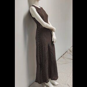 DISSH Black & Brown Print, Maxi, Fit-n-Flare, Sleeveless, Size:4